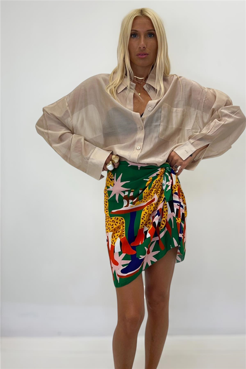 camicia semi trasparente rainbow